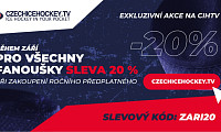 Streamovací služba Czechicehockey.tv nabízí v září slevu na ročním předplatném